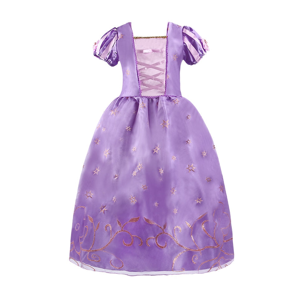 Kid Princess Dress Girl Summer Fancy Party Clothes Children Rapunzel Cinderella Belle Sleeping Beauty Christmas Carnival Costume