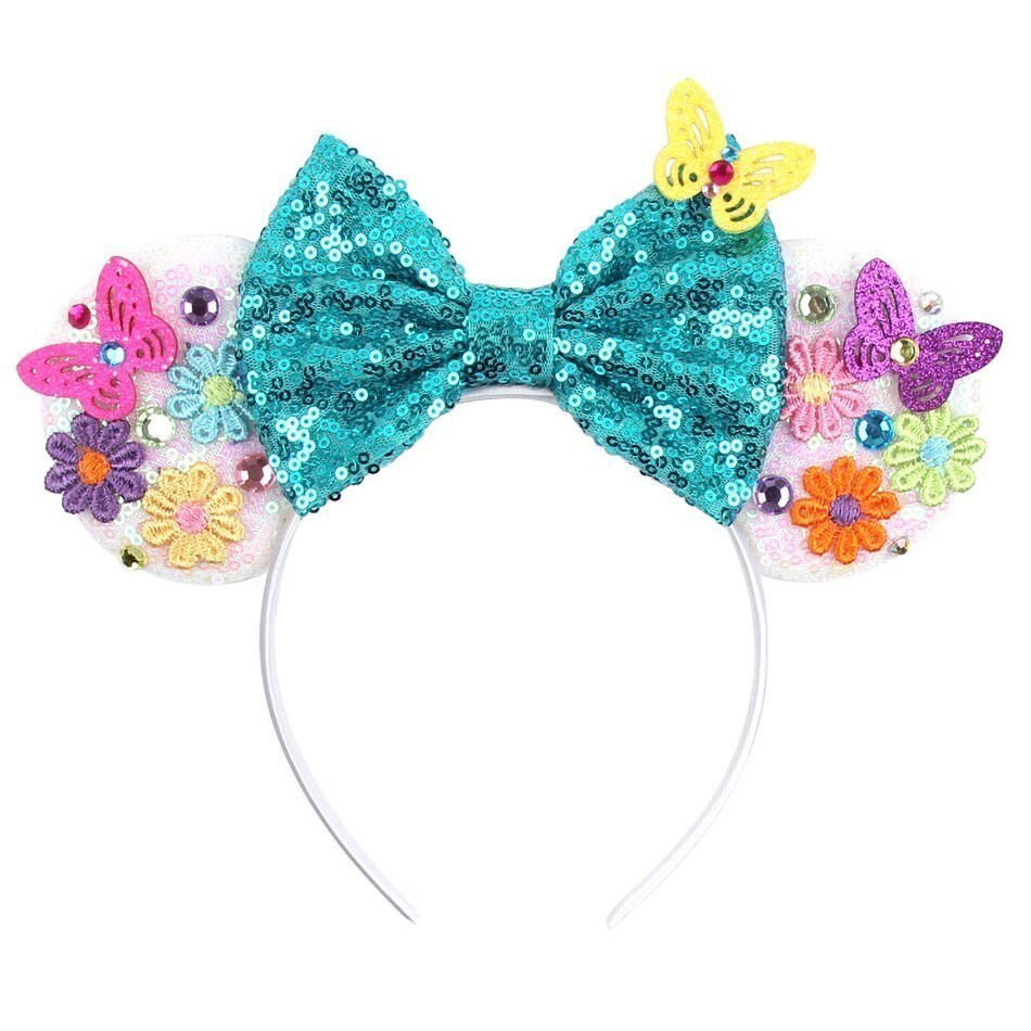 Children Hair Accessories Kids Party Encanto Headband Baby Bridesmaid Mouse Ear Hair Band Teens Wedding Sparkle Sequins Headwear