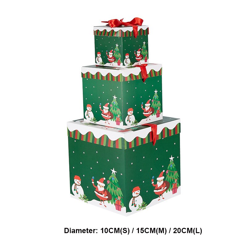 3pcs Christmas Packing Box Gift Box Merry Christmas Decorations For Home Christmas Tree Gift Boxes Santa Claus Package Boxes