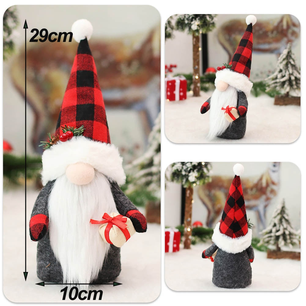 Christmas Gnomes Plush Elf Faceless Doll with Bell for Home Decor Handmade Tomte Swedish Gnome Scandinavian Figurine