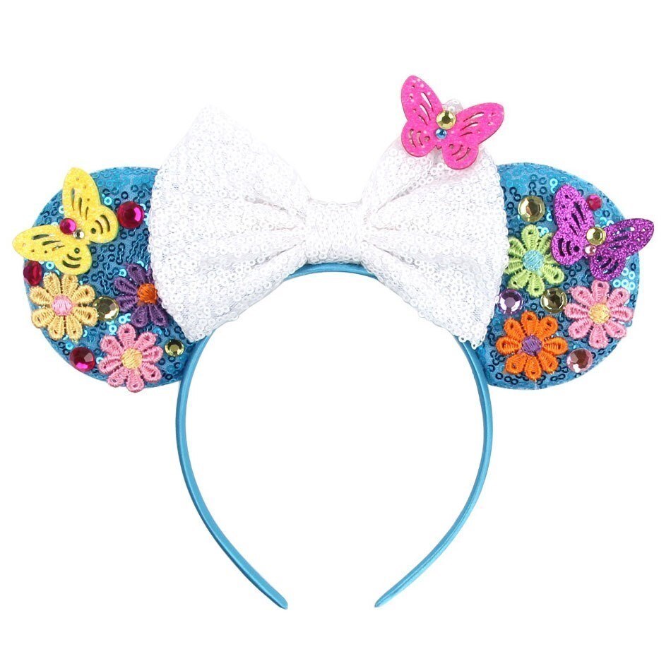 Children Hair Accessories Kids Party Encanto Headband Baby Bridesmaid Mouse Ear Hair Band Teens Wedding Sparkle Sequins Headwear