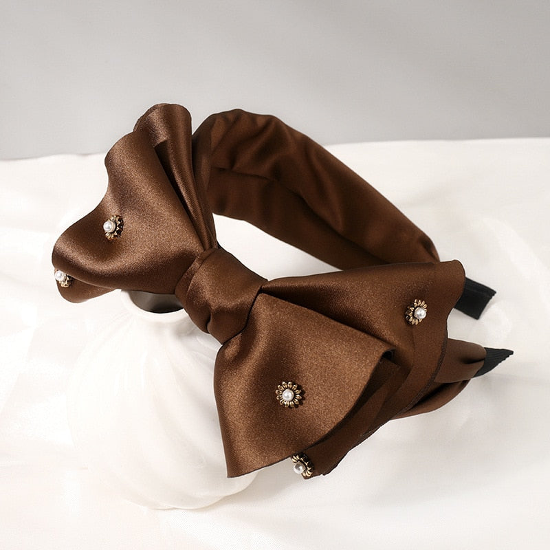 Solid Fabric Satin Hair Scarf Band Hairband for Women Girl Korea Headbands Fashion Accessorie