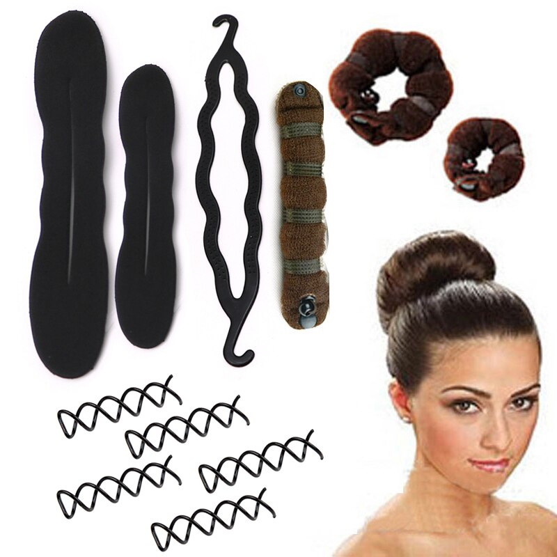 Women Girls Donut Hair Bun Maker Disk Curler Roller Braiding Tool DIY Hair Twist Clip Styling Tools Hairstyle Accessories
