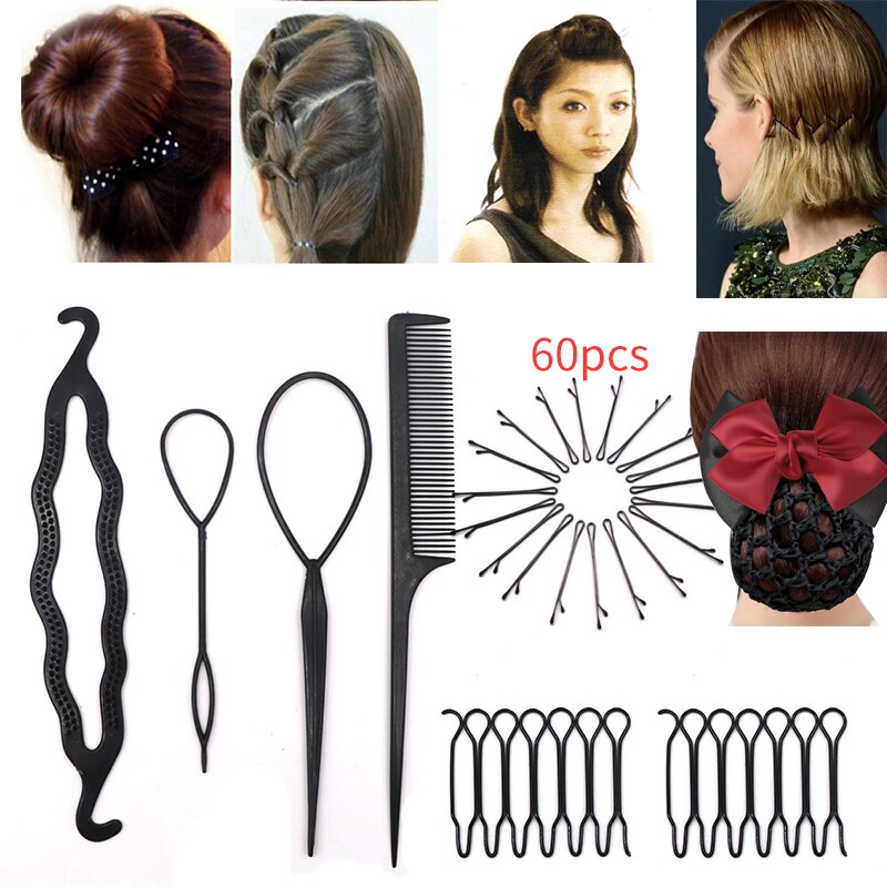 Women Girls Donut Hair Bun Maker Disk Curler Roller Braiding Tool DIY Hair Twist Clip Styling Tools Hairstyle Accessories