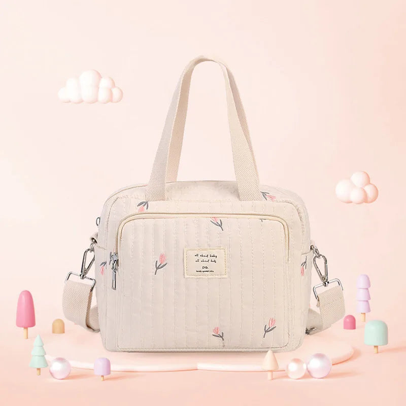 qgtao New Newborn Mummy Bag Kids Cute Embroidery Bear Tulip Crossbody Handbag Mommy Bag for Going Out