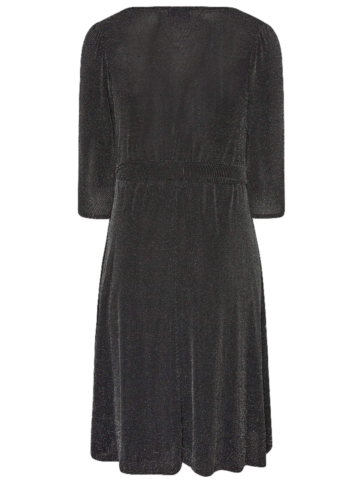 qgtao Plus Size Elegant Spring Autumn Wrap Dress Women Long Sleeve Black Glitter Cocktail Party Dress Formal Evening Night Out Dress