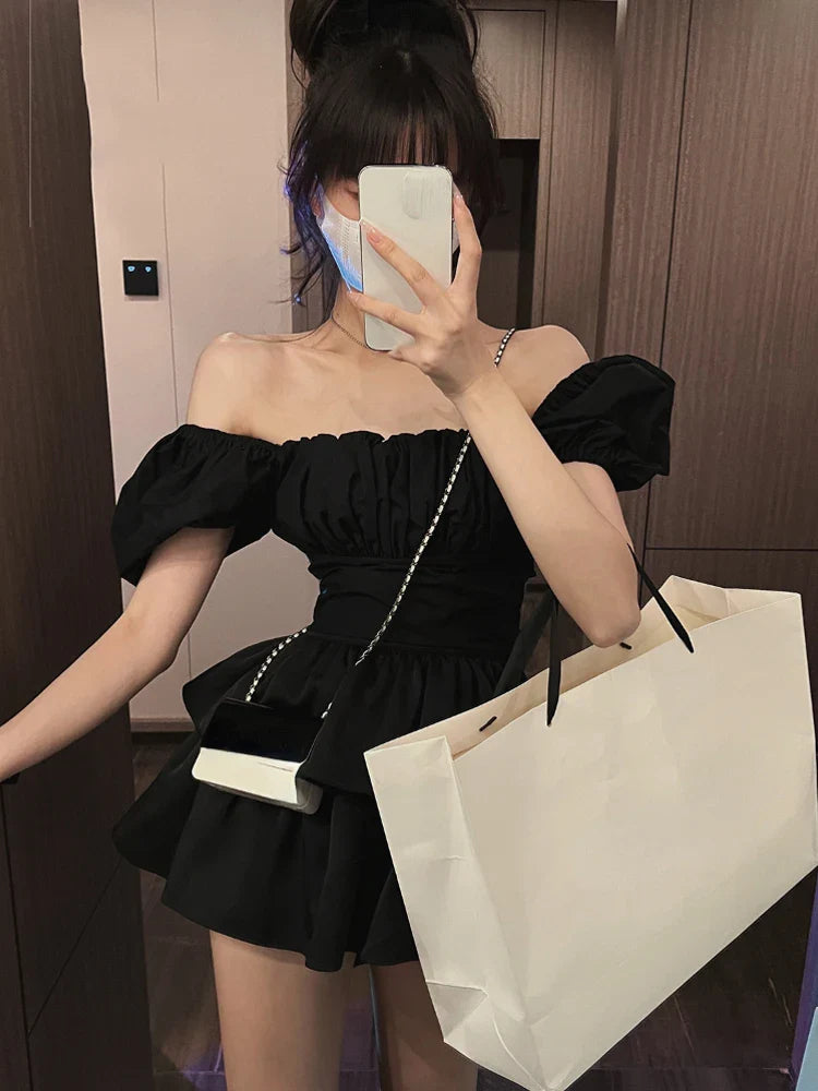 qgtao 2024 White Sexy Backless Mini Dress Women Korean Fashion Casual Elegant Party Dress Female Ruffle Kawaii Lolita Party Y2k Dress