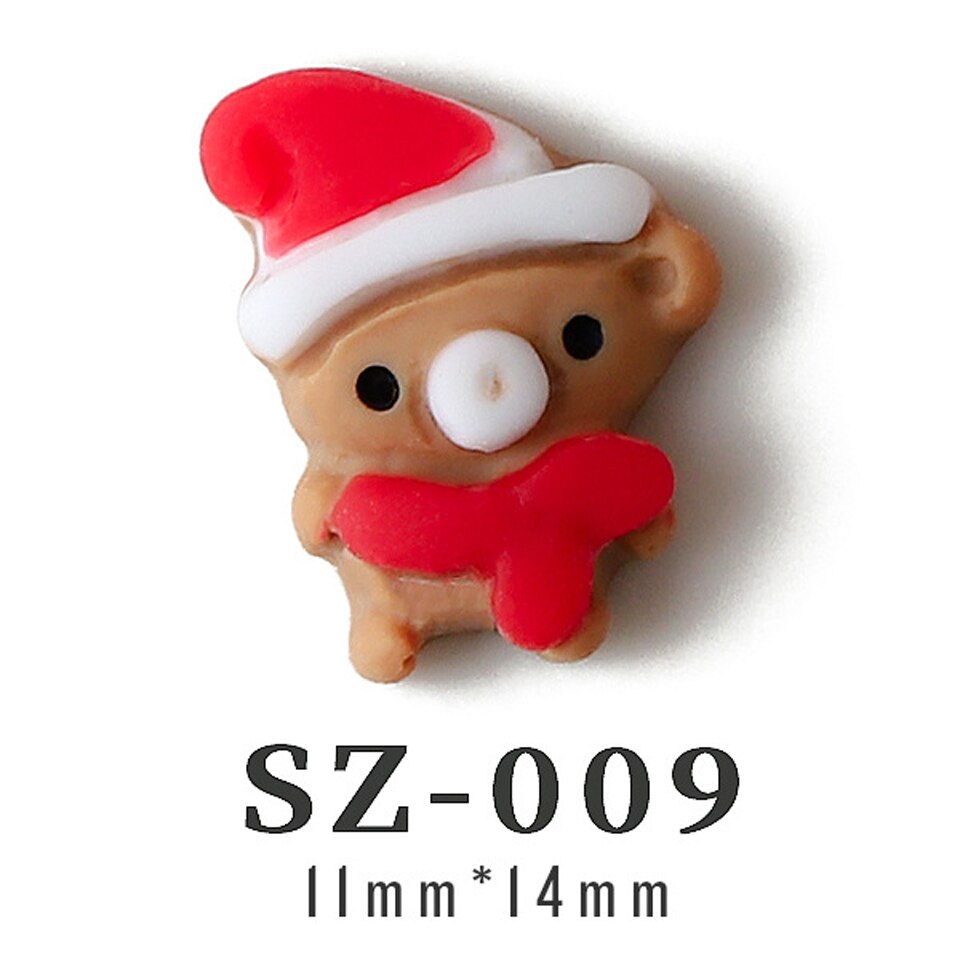 50 Pieces Christmas Nail Charms Wholesale In Bulk Tree Snowman Deer Mixed Styles 3D Resin Nail Art Decoration