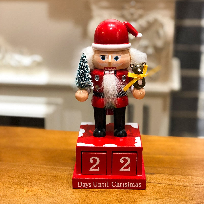 Wooden Snowman Santa Soldier Ornament 24 Days Christmas Countdown Advent Calendar Birthday New Year Desktop Decoration Xmas Gift
