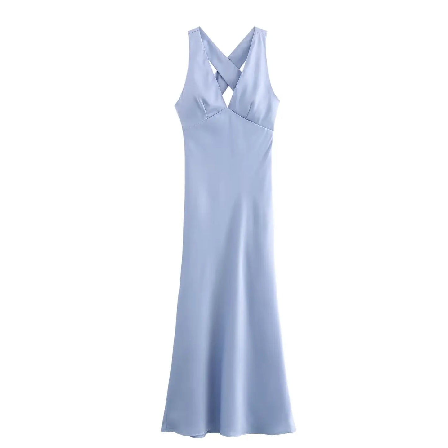 qgtao 2024 Women's Silk Satin Texture Long Dress Dresses on Sale Clearance Sexy Costume Robe Femme Elegant Fashion Summer