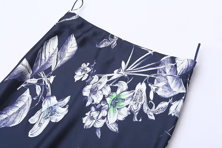 qgtao 2024 Women's Silk Satin Printed Skirt Woman Traf-store Skirts Clothing Korean Dongdaemun Winter Y2k High Quality