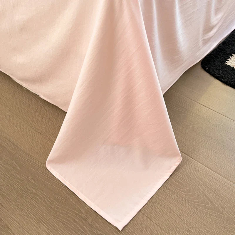 Yeknu Super Soft Towel Embroidery Bedding Set Duvet Cover Queen Full Twin Size Bed Flat Sheet Kids Girls Quilt Cover Pillowcase Kawaii