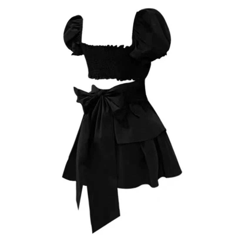 qgtao 2024 White Sexy Backless Mini Dress Women Korean Fashion Casual Elegant Party Dress Female Ruffle Kawaii Lolita Party Y2k Dress