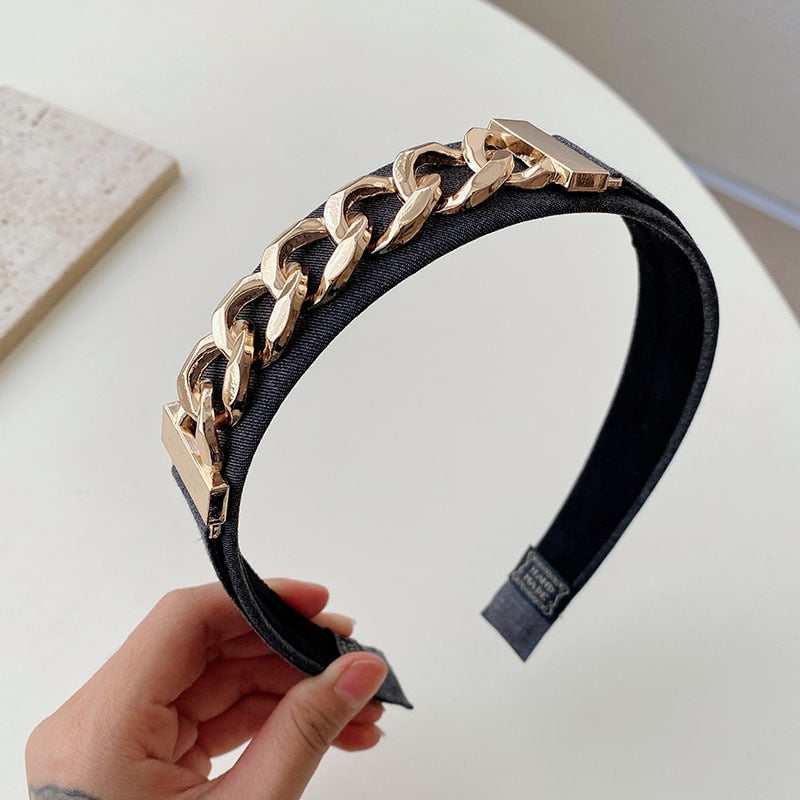 Solid Fabric Satin Hair Scarf Band Hairband for Women Girl Korea Headbands Fashion Accessorie