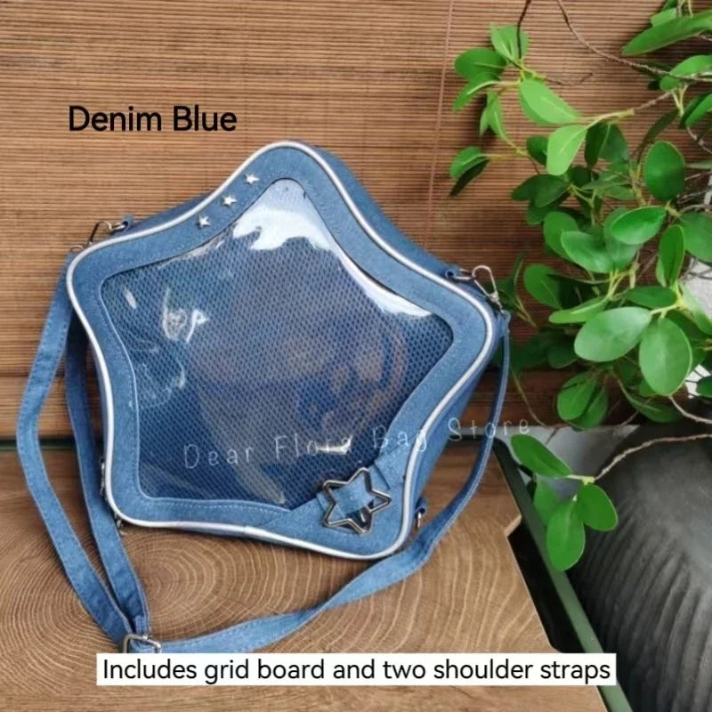 qgtao Y2K Ita Bag Backpack Popular Transparent School Bag Women's Sweet Chic Star Knapsack Display Autumn Bolsa Crossbody Shoulder Bag