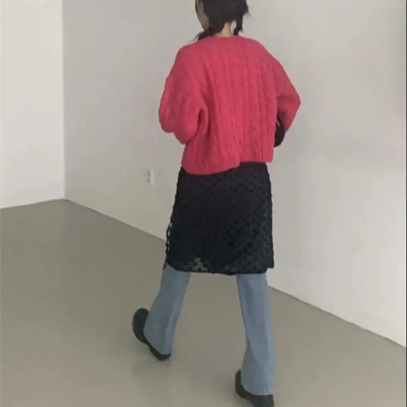 Tonngirls Korean Style See Through Skirt Women Lace Up Thin Lace Collocation Vintage Floral Ladies Skirts Y2k Streetwear 2000s