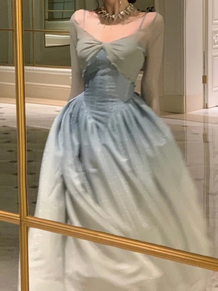 qgtao Elegant Party Short Dresses for Women 2023 New Summer Vintage Spaghetti Strap Casual Female Clothes Wedding Birthday Midi Dress