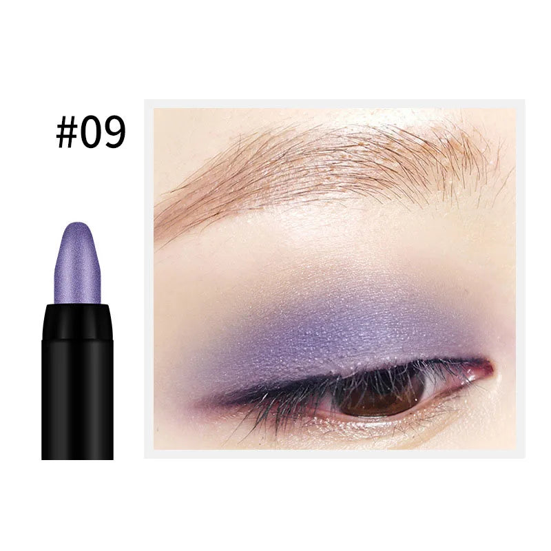 qgtao - Waterproof Pearlescent Eyeshadow Pencil Stick 16 Colors Lasting Glitter Shimmer Eye Shadow Pen Eyeliner Stick Eyes Makeup Tools