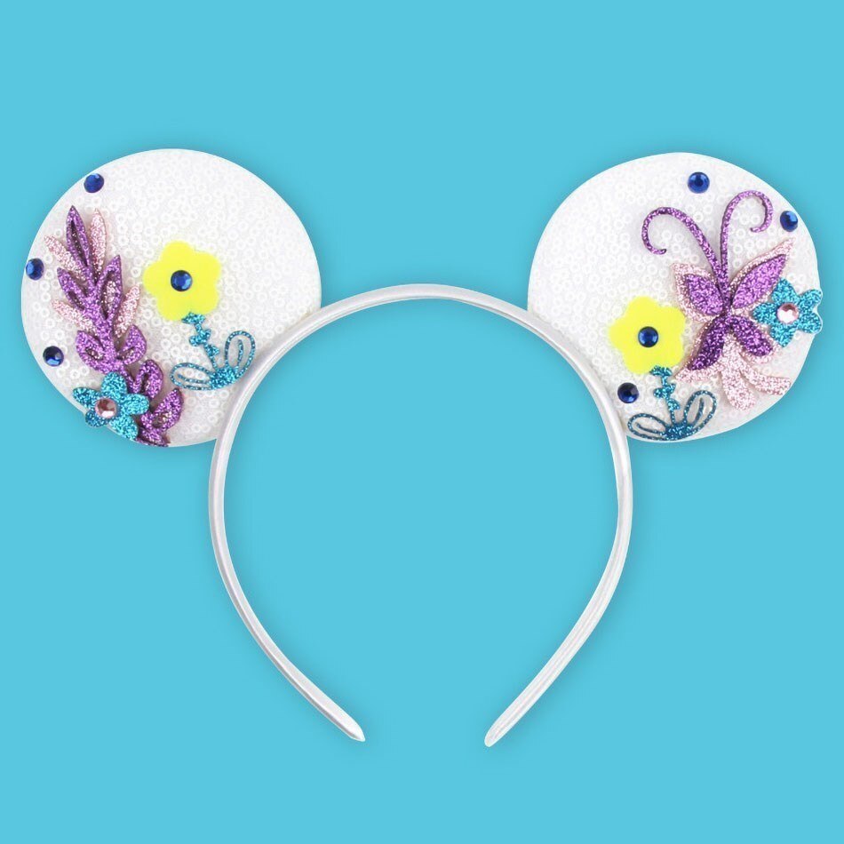 Children Hair Accessories Kids Party Encanto Headband Baby Bridesmaid Mouse Ear Hair Band Teens Wedding Sparkle Sequins Headwear