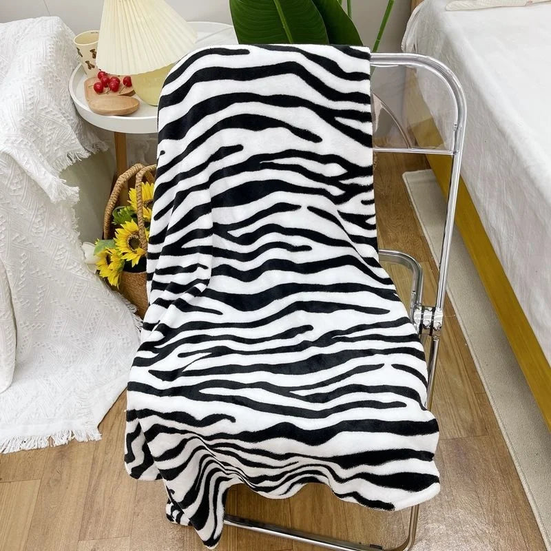Yeknu Ins Style Zebra Blanket Soft Microfiber Blanket For Bed Office Flannel Blanket Warm Throw Blanket Plush Bedspread Kids Bedding
