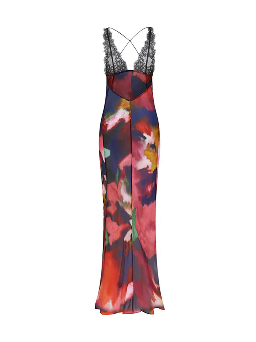 Boxtoday Women Sexy Summer Sling Dress Vintage Sleeveless Backless Flower/Leopard Print Bodycon Long Dresses for Cocktail Party Clubwear