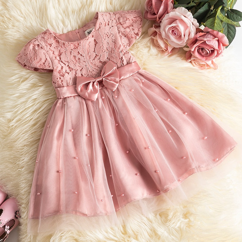 Kids Dresses for Girls Summer Infant Party Flower Girl Wedding Children Clothing Princess Tutu Dress Toddler Baby Xmas Lace Gown