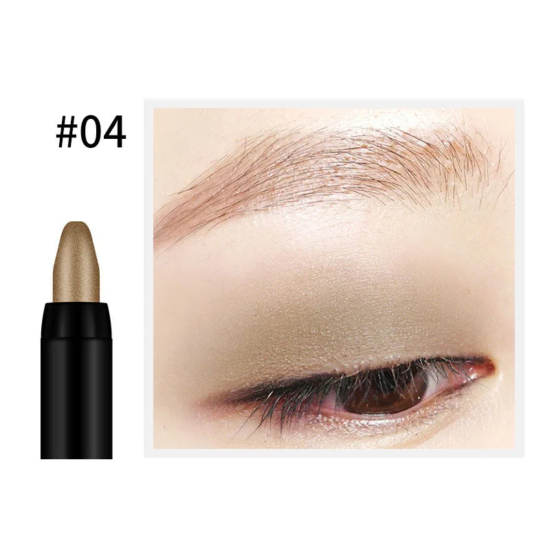 qgtao - Waterproof Pearlescent Eyeshadow Pencil Stick 16 Colors Lasting Glitter Shimmer Eye Shadow Pen Eyeliner Stick Eyes Makeup Tools
