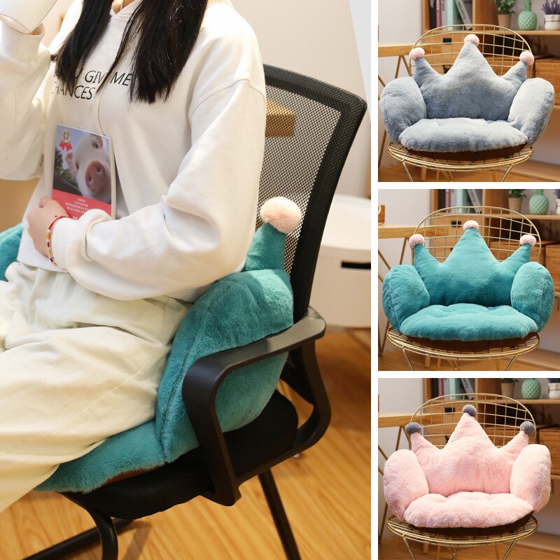 Crown Plush Office Chair Cushion soft Comfortable Non-slip chair cushion Lumbar Support Seat Cushion chair pillow gift present