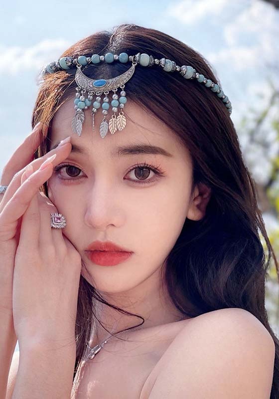 Gypsy Turkish Bohemian Head Chain Indian Hair Jewelry Tribal Forehead Dancing Wedding Hair Accesories Boho Headband Headpieces