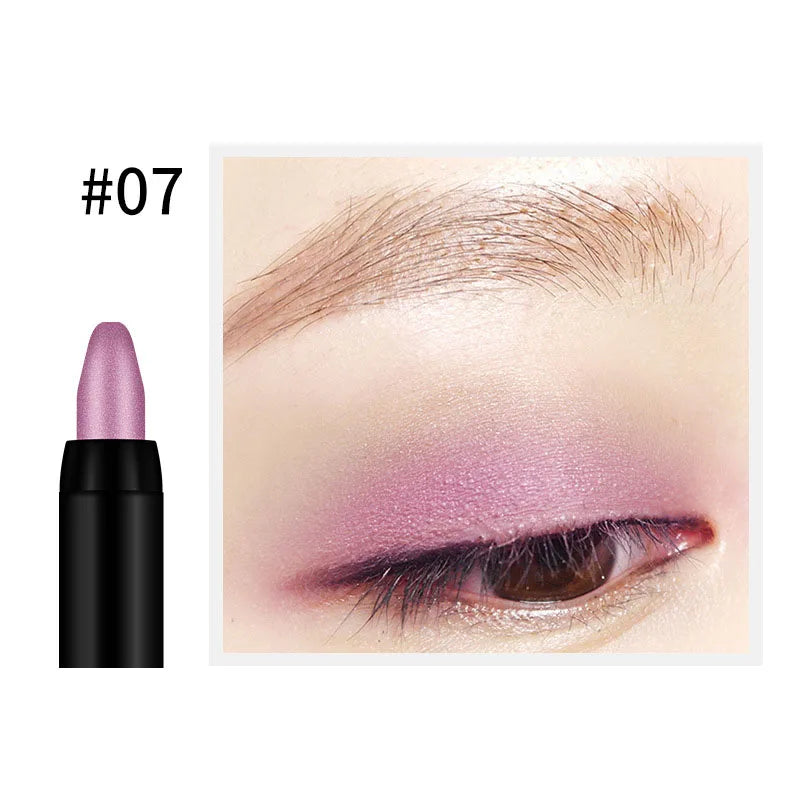 qgtao - Waterproof Pearlescent Eyeshadow Pencil Stick 16 Colors Lasting Glitter Shimmer Eye Shadow Pen Eyeliner Stick Eyes Makeup Tools