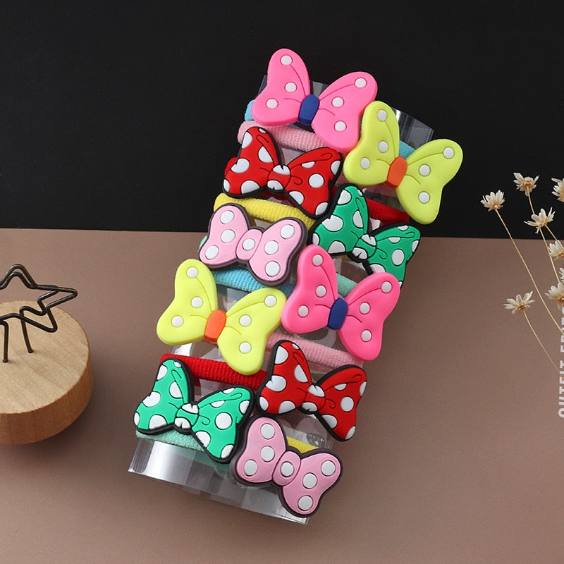 10PCS/Set Girls Cute Hair bands Elastic Rubber Band Headwear Hair Accessories Kids Cartoon Animals Headband Ornaments Gift