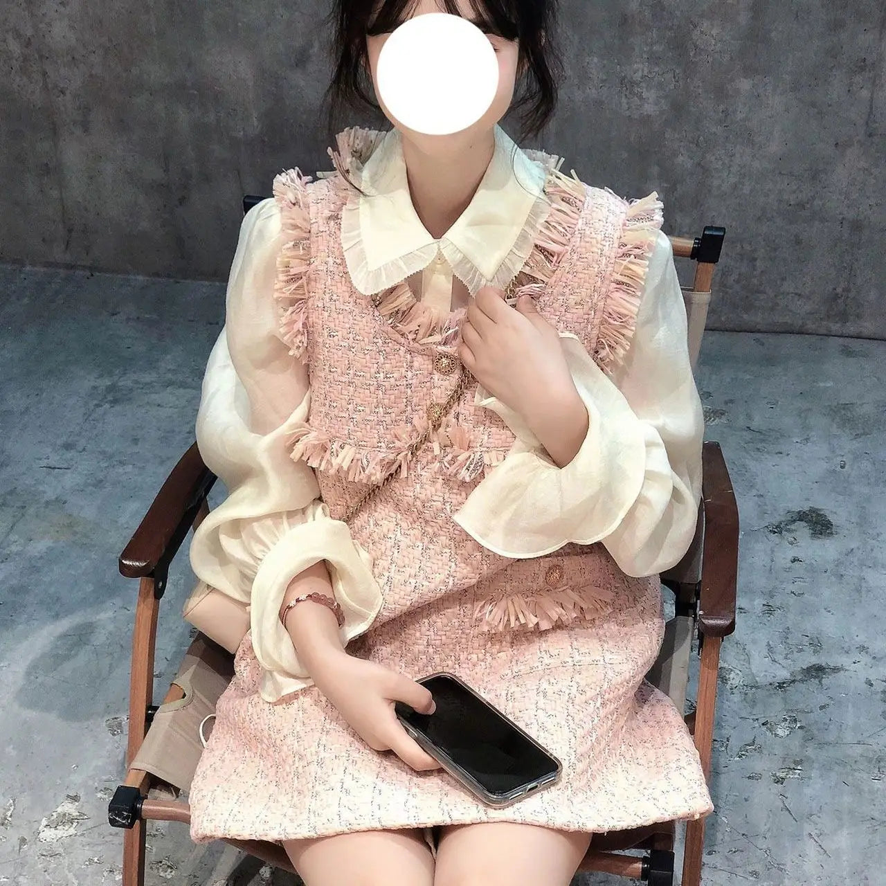 qgtao Fairy Sweet Two Piece Set Women Autumn Vintage Elegant Shirt Pink Cute Dress Set Casual Korean Style Formal Party Dress Set 2024