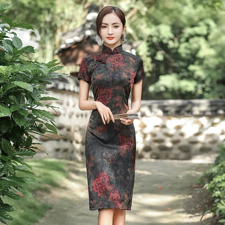 Cheongsam Qipao Fashion Clothes Casual Elegant Ethnic Style Vintage Dress for Women Streetwear Women Clothing Party Chinese
