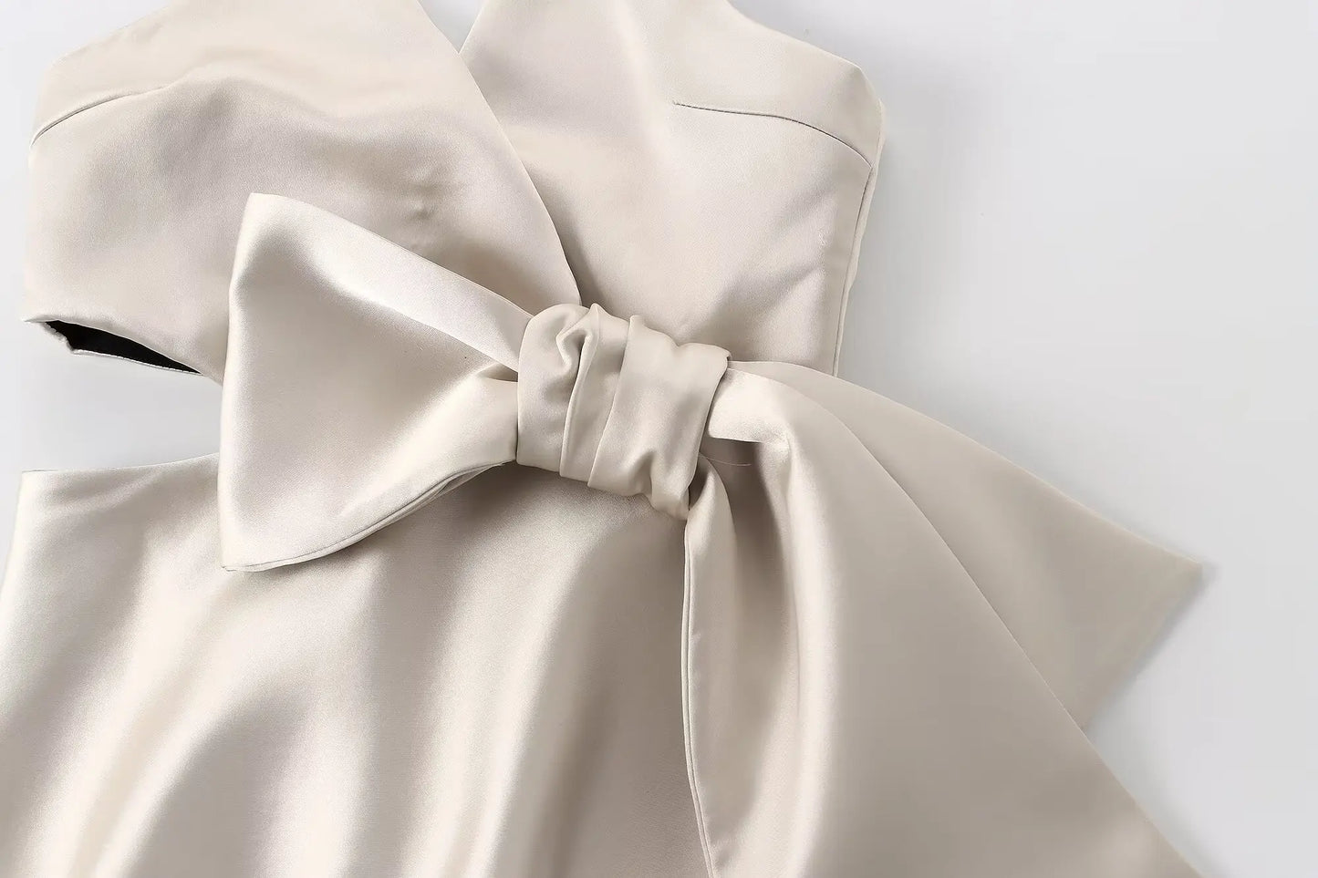 qgtao 2024 Women's Bow Decorated Silk Satin Top Summer Vest Jackets Zevity Sleeveless Woman Traffic Working Female Coats