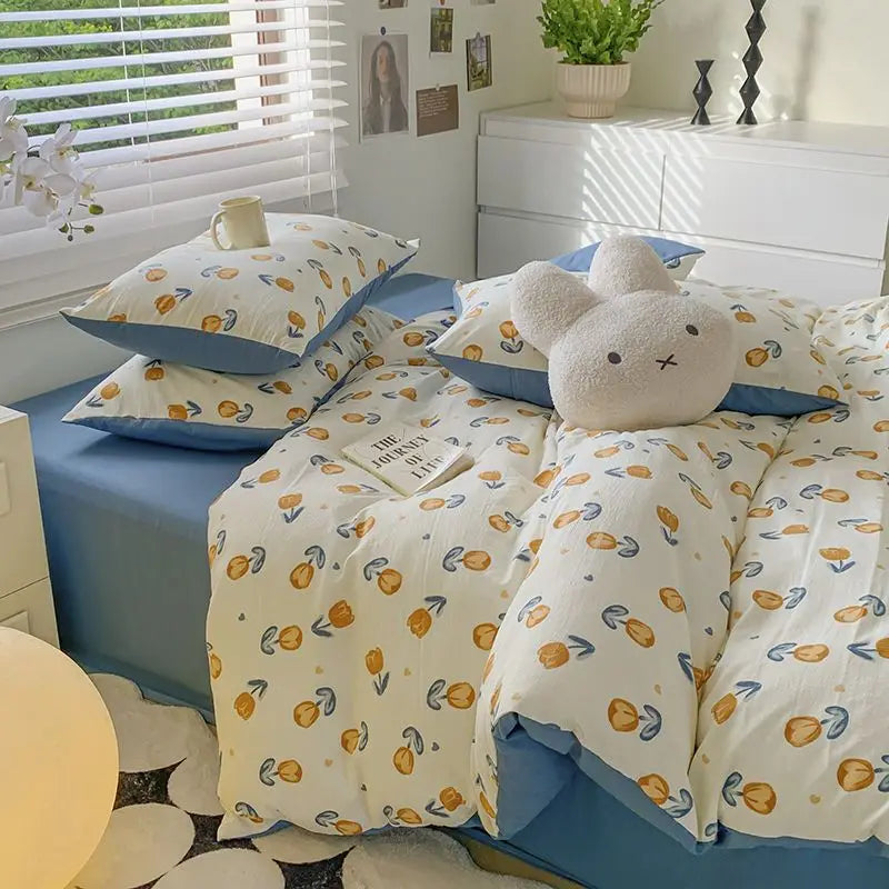 Yeknu Euro Bedding Set Free Shipping Beddings Sets Princess Style Pure Cotton Intensification Level A Bedroom Set Queen Size Bed Sheet