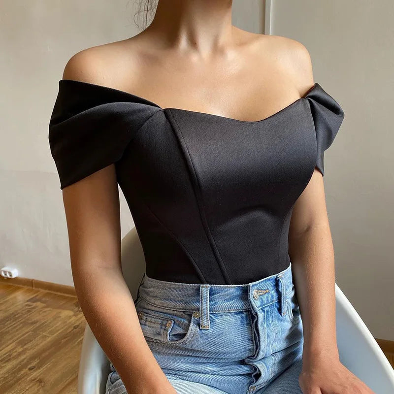 qgtao Elegant Satin Corset Top for Women Bodycon Summer Fashion Sleeveless Backless Cropped Tops Club Party Clothes