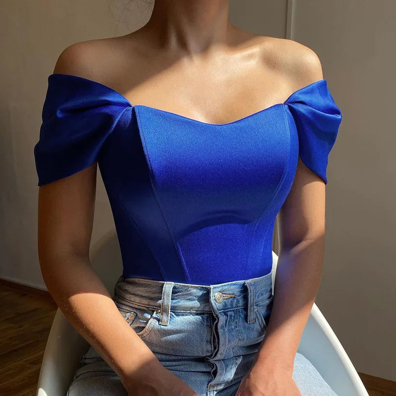qgtao Elegant Satin Corset Top for Women Bodycon Summer Fashion Sleeveless Backless Cropped Tops Club Party Clothes