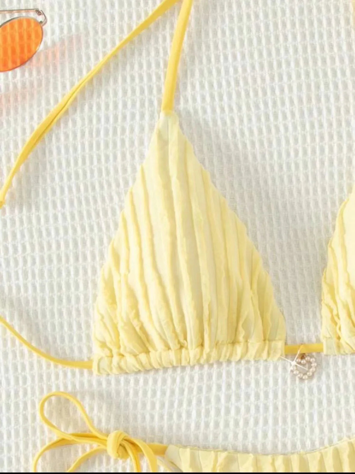 qgtao Women yellow micro mini string bikini sets two pieces tie halter thong swimsuit Swimwear bathing suit beach outfits biquini