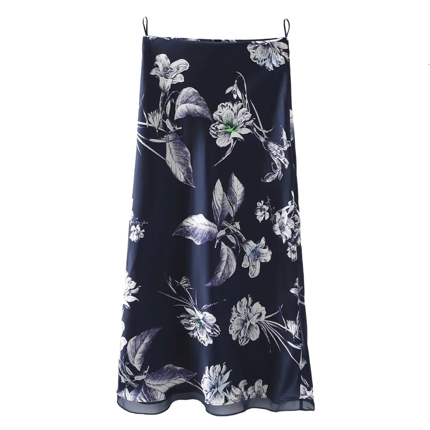 qgtao 2024 Women's Silk Satin Printed Skirt Woman Traf-store Skirts Clothing Korean Dongdaemun Winter Y2k High Quality