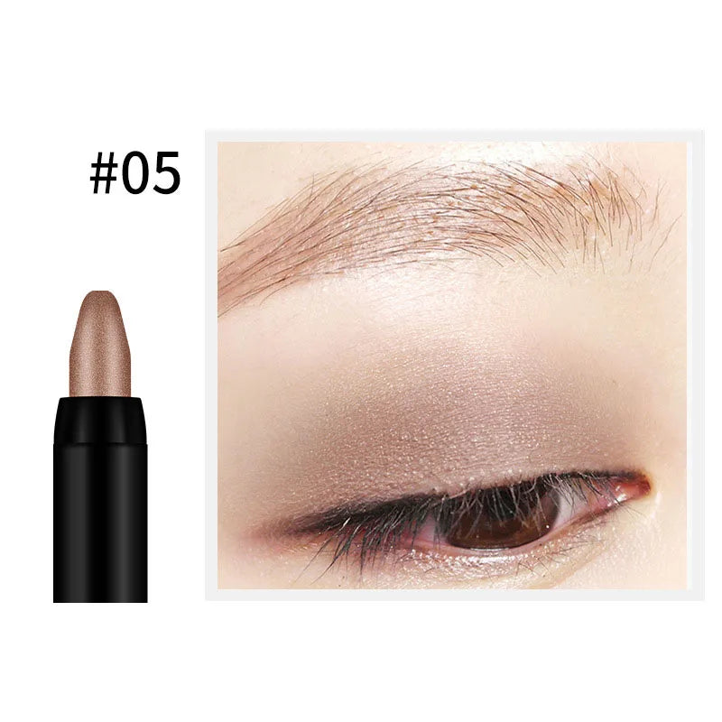 qgtao - Waterproof Pearlescent Eyeshadow Pencil Stick 16 Colors Lasting Glitter Shimmer Eye Shadow Pen Eyeliner Stick Eyes Makeup Tools