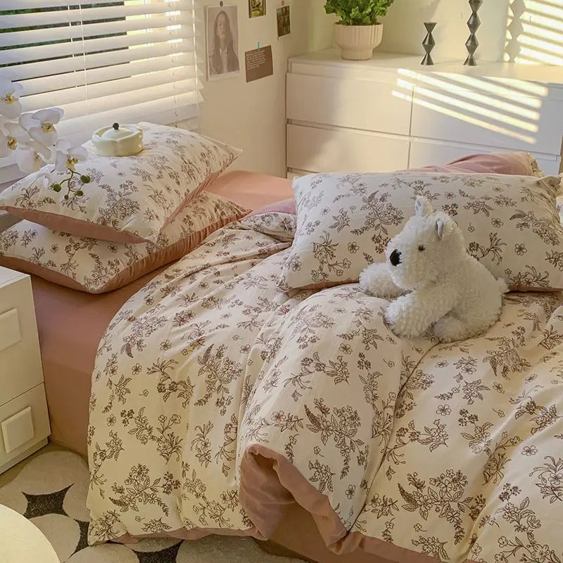 Yeknu Euro Bedding Set Free Shipping Beddings Sets Princess Style Pure Cotton Intensification Level A Bedroom Set Queen Size Bed Sheet