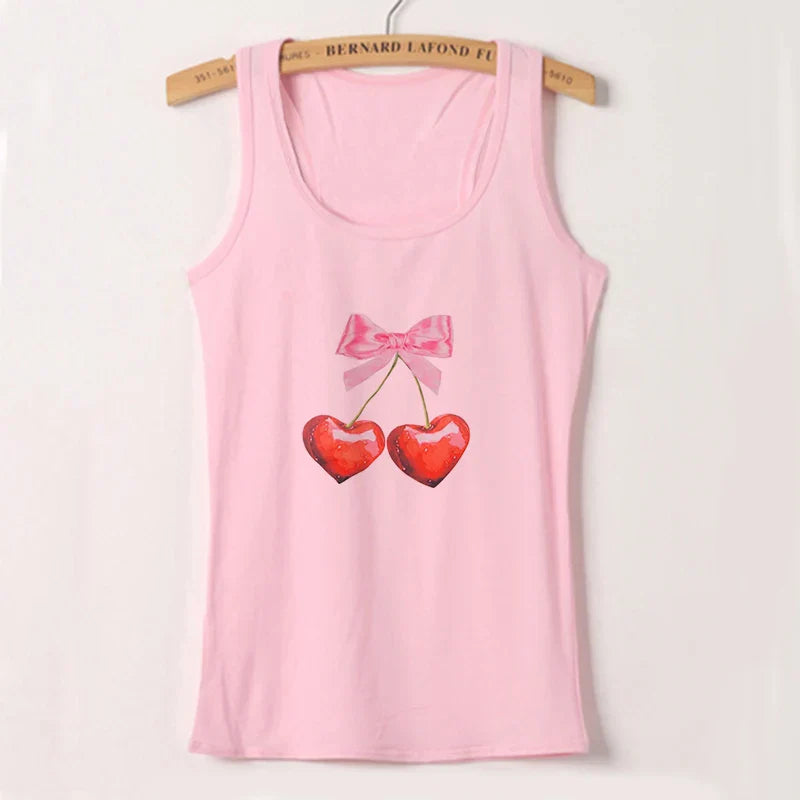 qgtao Y2k Tshirt Grunge Baby Tee Aesthetic Cherry Print Casual Vintage Streetwear Short Sleeve Crop Top Clothes Gothic Slim T-shirts