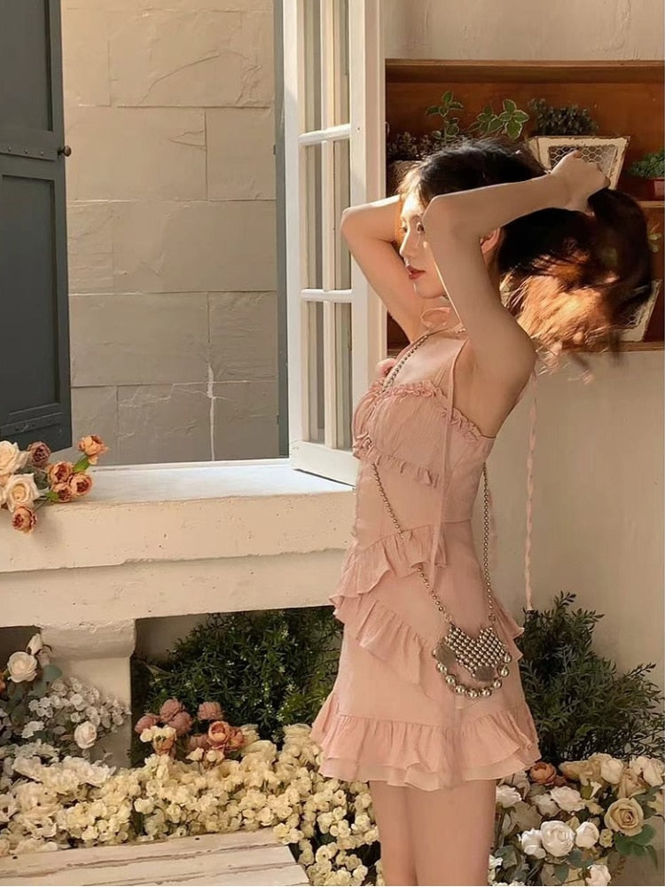Pink Strap Summer Dress