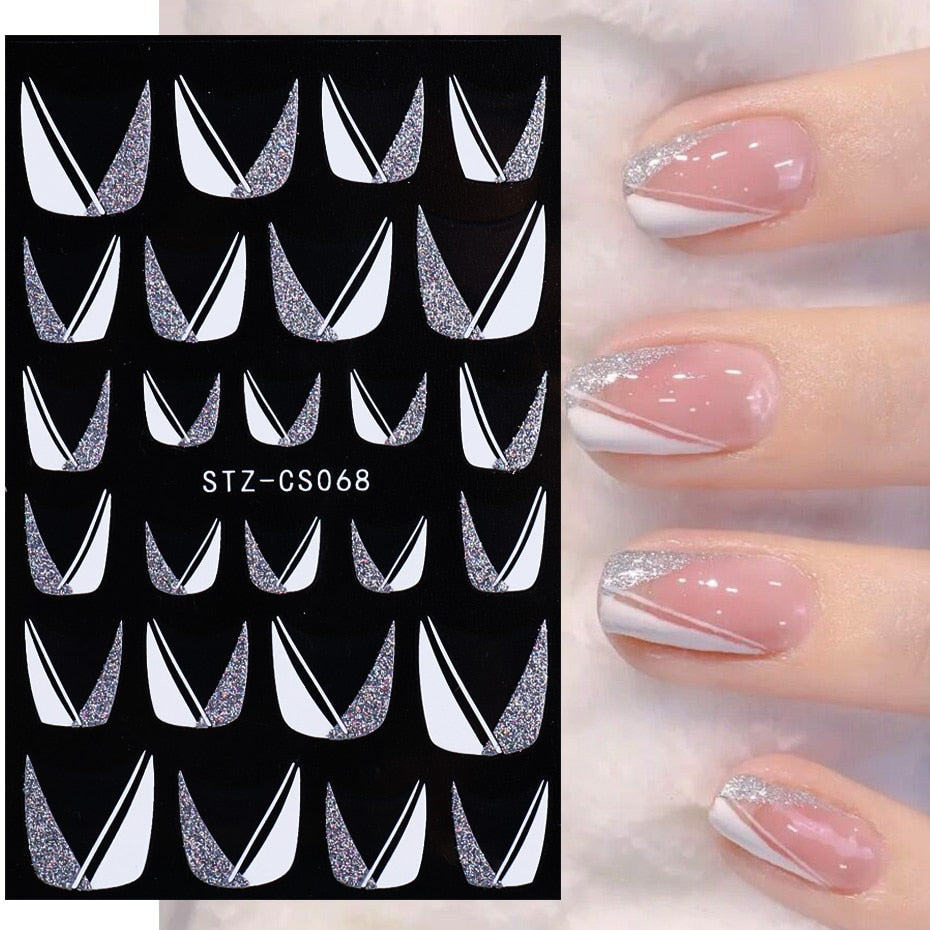 3D Christmas Sticker for Nails Cute Cartoon Sliders Snowflake Elk Xmas Tree Decal Gel Polisn Manicure Nail Art Decor SACA717-724