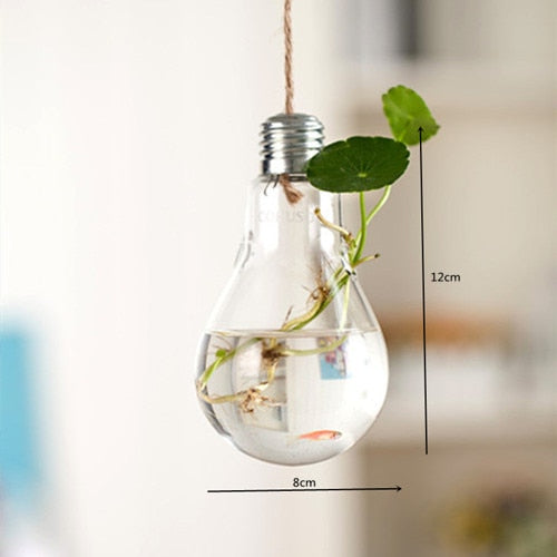 Home Decor Wedding Decoration Light Bulb Transparent Glass Vase Fashion Hydroponic Flower Vase Gifts Retro DIY
