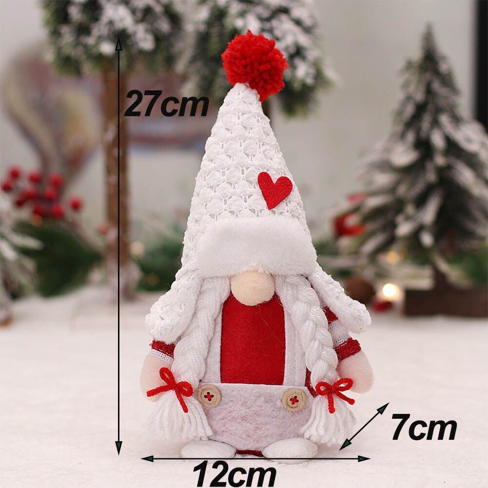 Christmas Gnomes Plush Elf Faceless Doll with Bell for Home Decor Handmade Tomte Swedish Gnome Scandinavian Figurine