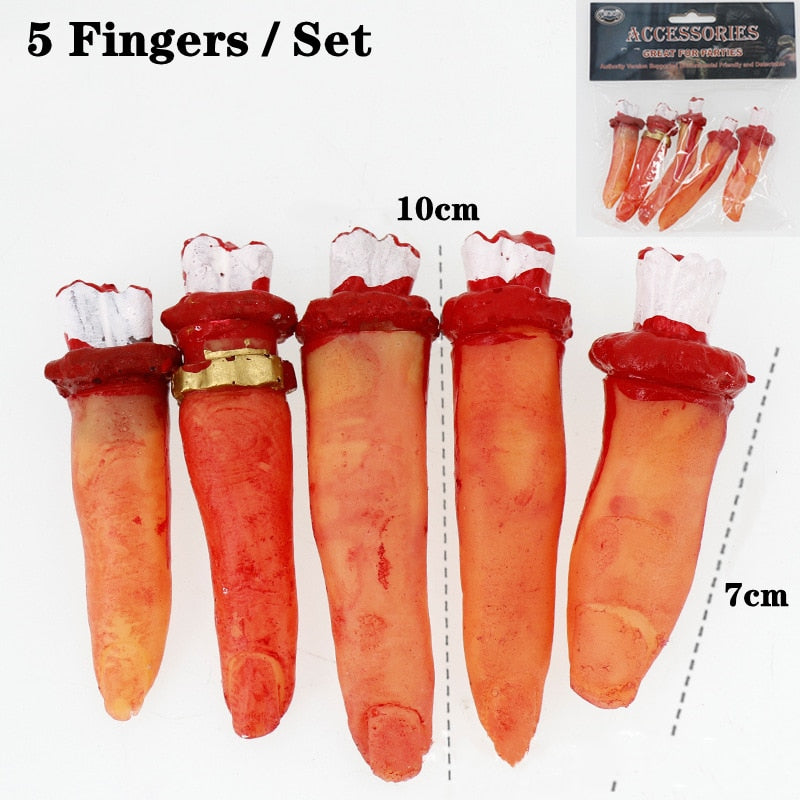 Halloween Decoration Party Horror Props Bloody Fake Arm Hand Creepy Finger Foot Scary Halloween Party Decor For Home Outdoor