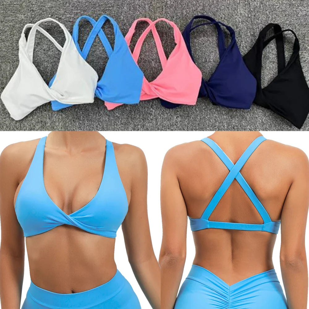 qgtao Hot Girl Hollow Out Running Sports Bra Fitness Yoga Bra Crop Tank Top Underwear Women Vest Shockproof Shirt Jogging Sportswear