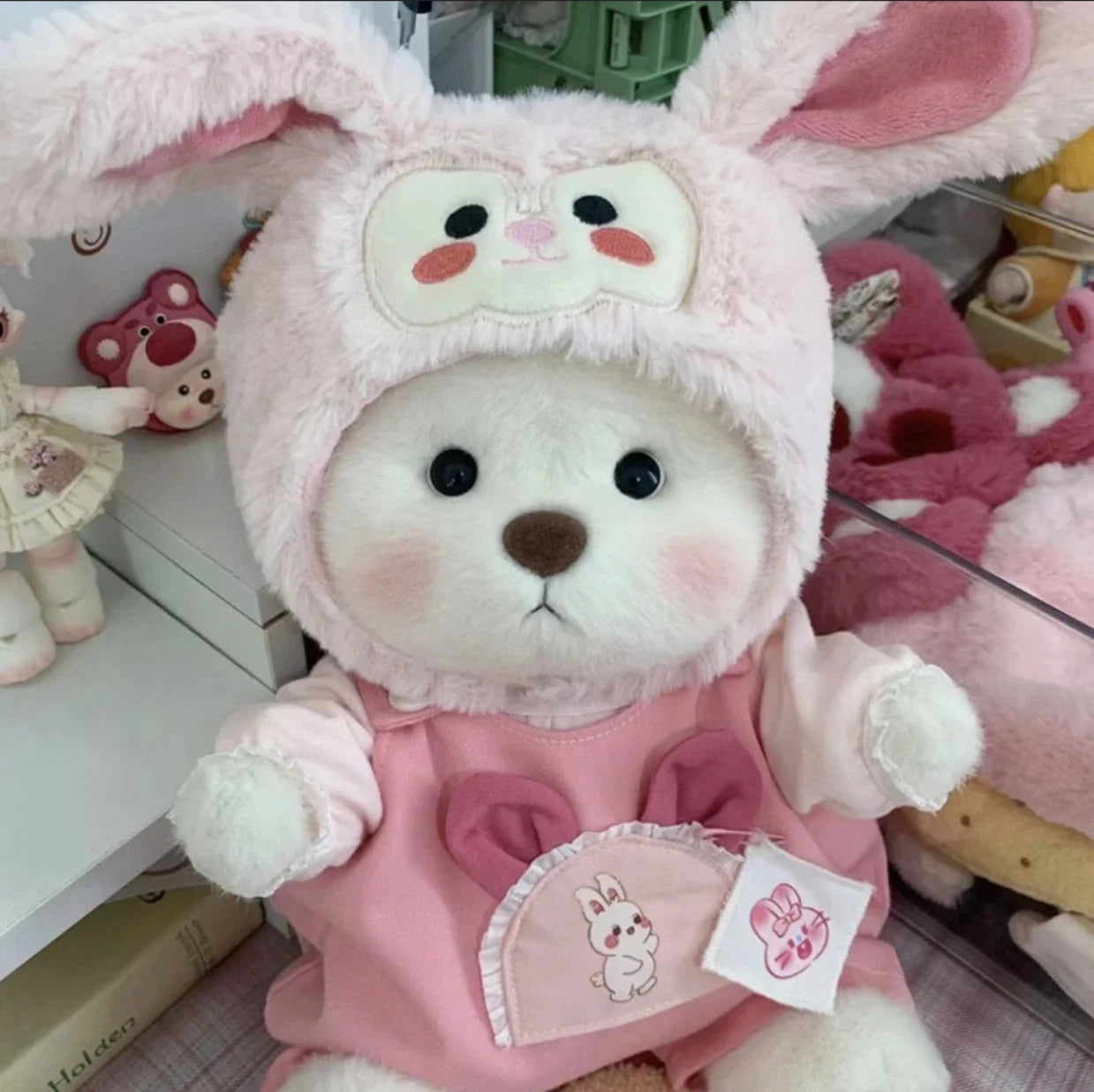 qgtao 30cm Handmade Bear Plush Toy Change Dress Cartoon Honey Cloth Baby Girl Hug Cuddly Plushie Doll for Kids Christmas Gift For Kids