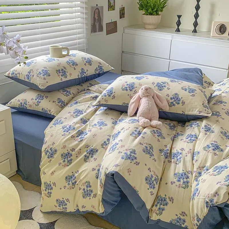 Yeknu Euro Bedding Set Free Shipping Beddings Sets Princess Style Pure Cotton Intensification Level A Bedroom Set Queen Size Bed Sheet